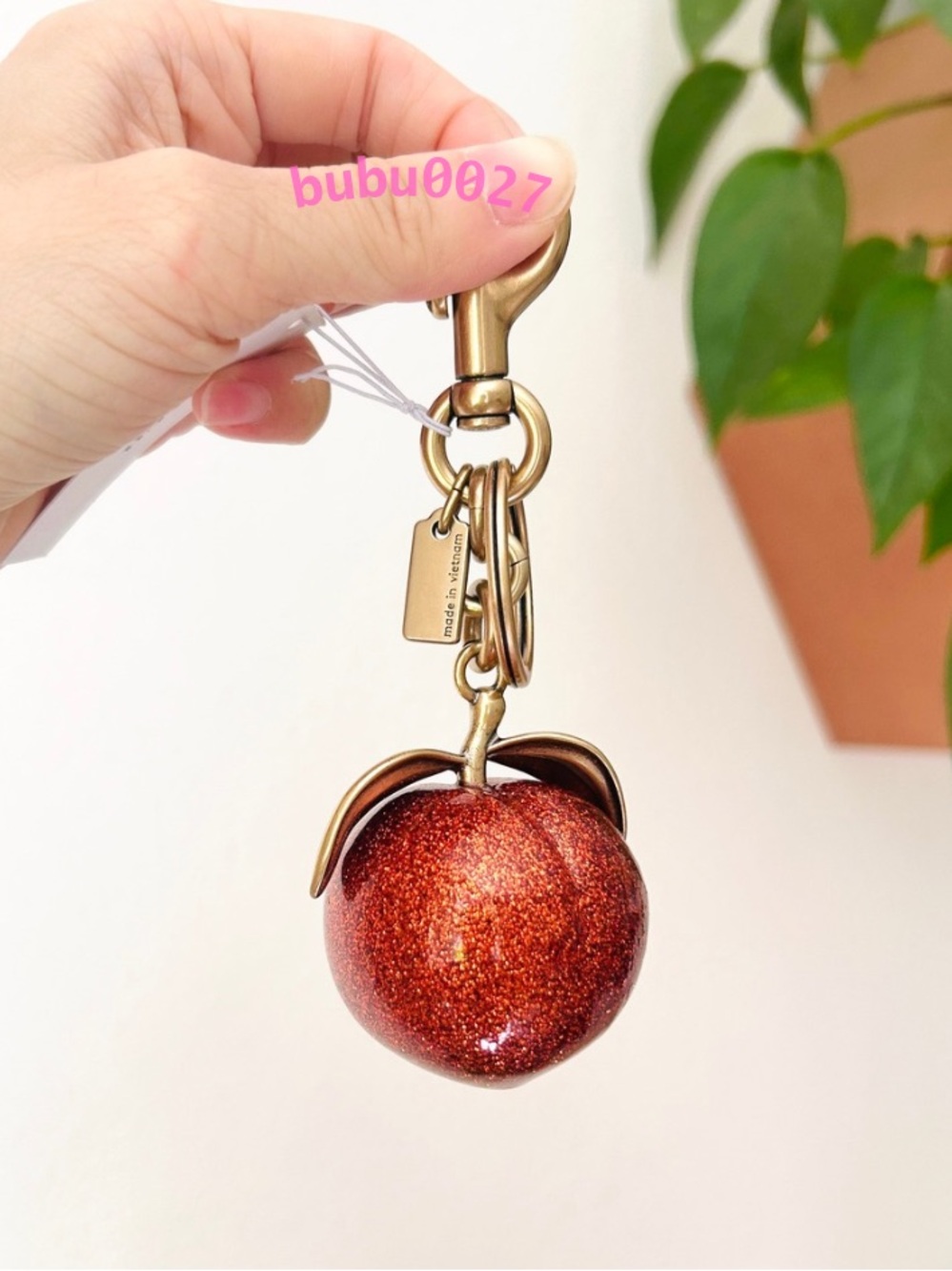 NWT🍑Coach | The Summer I Turned Pretty Peach Bag Charm CBX51 3D Keychain Fruit